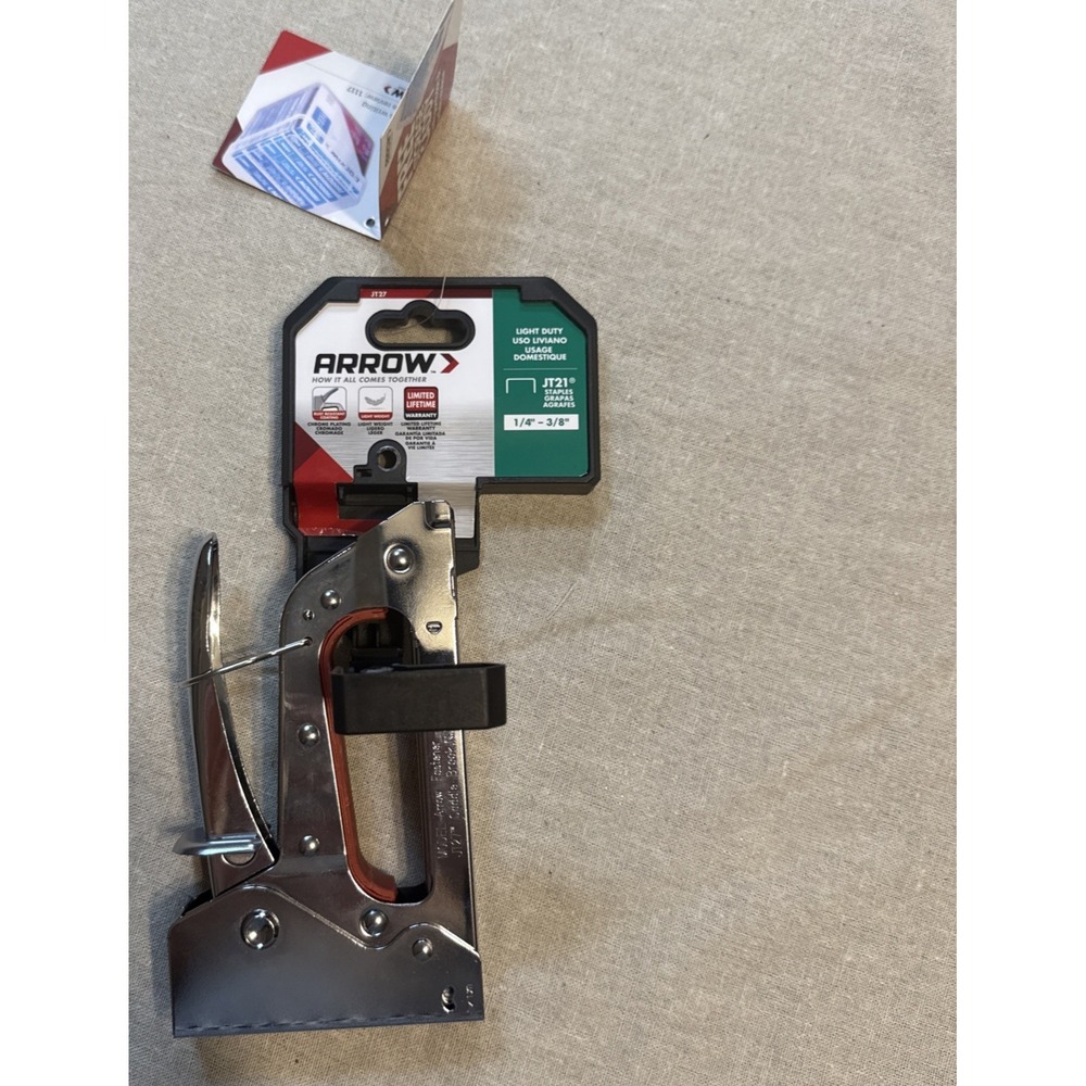 Arrow Staple Gun JT21 with Internal‎ Anti-Slip Handle in Chromed-Steel Body